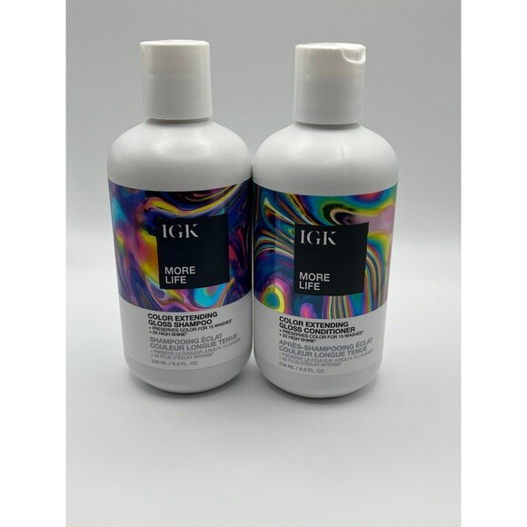 IGK More Life Color Extending Gloss Shampoo & Conditioner Set - New - Picture 1 of 5